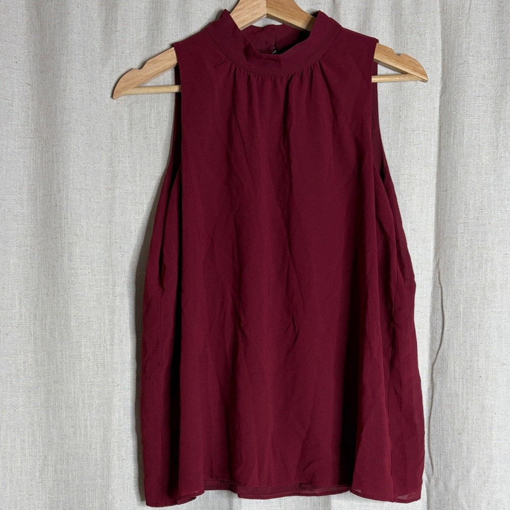 Loft size S Sleeveless Burgundy Top
